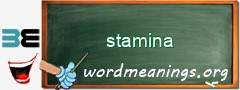 WordMeaning blackboard for stamina